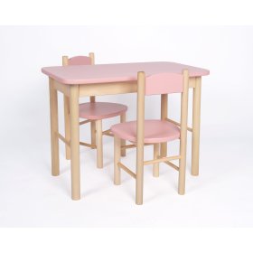 Set stolíka a stoličiek OURBABY dusty pink