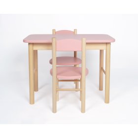 Set stolíka a stoličiek OURBABY dusty pink