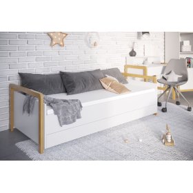 Posteľ s operadlom Viktor 180 x 80 - biela, All Meble