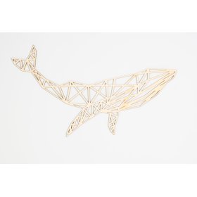 Drevený geometrický obraz - Veľryba - rôzne farby, Elka Design