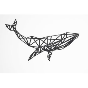 Drevený geometrický obraz - Veľryba - rôzne farby