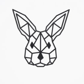 Drevený geometrický obraz - Zajac - rôzne farby