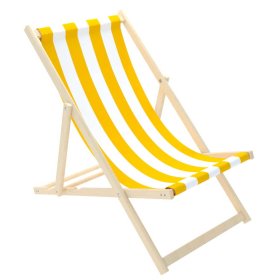 Plážové ležadlo Pruhy - žlto-biele, Chill Outdoor