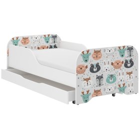 Detská posteľ MIKI 160 x 80 cm - Zvieratká, Wooden Toys