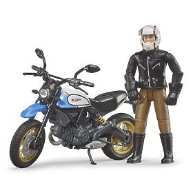 Bruder 63051 BWORLD Motocykel Scrambler Ducati Cafe Racer s jazdcom, Bruder