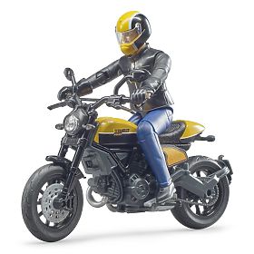 Bruder 63053 BWORLD Motocykel Scrambler Ducati Cafe Racer s jazdcom, Bruder