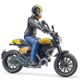 Bruder 63053 BWORLD Motocykel Scrambler Ducati Cafe Racer s jazdcom, Bruder