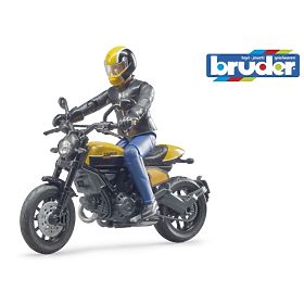 Bruder 63053 BWORLD Motocykel Scrambler Ducati Cafe Racer s jazdcom, Bruder
