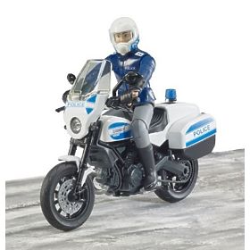 Bruder BWORLD policajná motorka Ducati Scrambler s jazdcom, Bruder