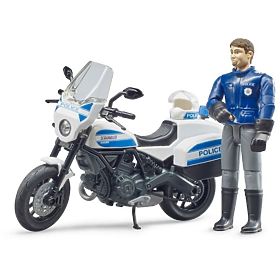 Bruder BWORLD policajná motorka Ducati Scrambler s jazdcom, Bruder