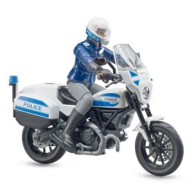 Bruder BWORLD policajná motorka Ducati Scrambler s jazdcom, Bruder