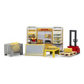 Bruder BWORLD Zásielkovňa DHL s príslušenstvom, Bruder
