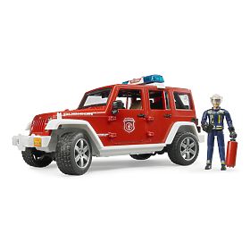 Bruder Červený požiarny JEEP WRANGLER s figúrkou a príslušenstvom, Bruder