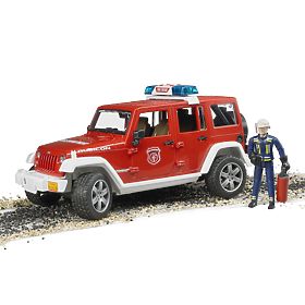 Bruder Červený požiarny JEEP WRANGLER s figúrkou a príslušenstvom, Bruder
