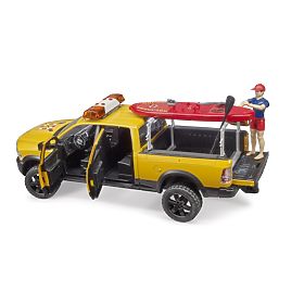Bruder Dodge RAM pobrežnej hliadky so záchranárom a príslušenstvom, Bruder