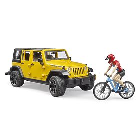 Bruder Jeep Wrangler Rubicon s cyklistom a bicyklom, Bruder