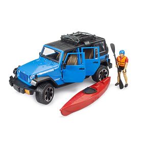 Bruder Jeep Wrangler Rubicon s kajakom a figúrkou 1:16, Bruder