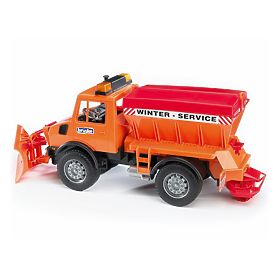 Bruder Mercedes Benz UNIMOG Posýpač s radlicou, Bruder