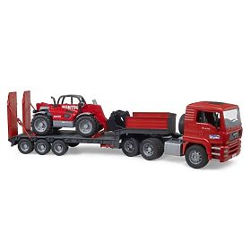 Bruder Nákladné auto s prívesom MAN TGA a teleskopickým nakladačom Manitou, Bruder