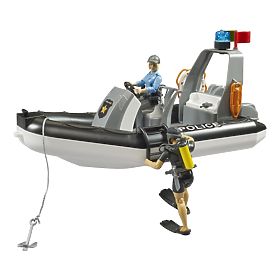 Bruder RAM Policajné auto s člnom a dvoma figúrkami