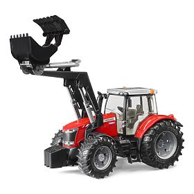 Bruder Traktor MASSEY FERGUSON 7624 s čelným nakladačom, Bruder