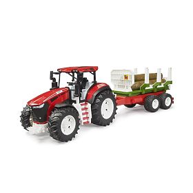 Bruder Traktor ROADMAX s prívesom na drevo a kladami, Bruder