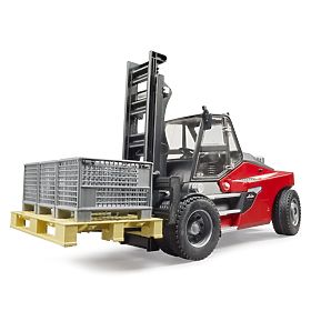 Bruder Vysokozdvižný vozík Linde HT160D s paletou a 3 boxmi, Bruder