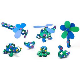 Clixo magnetické kocky Crew pack, Zeleno-Modré