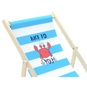Detské plážové lehátko Krab - modro-biele