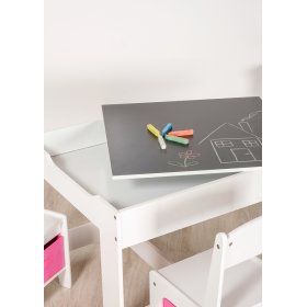 Ourbaby detský stôl so stoličkami s ružovými boxami