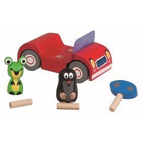 Detoa Drevené auto červené - Krtko na výlete, Detoa