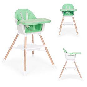 Detská jedálenská stolička 2v1 zelená ECOTOYS