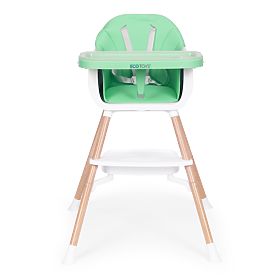 Detská jedálenská stolička 2v1 zelená ECOTOYS
