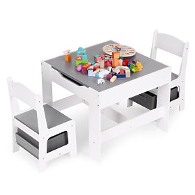 Detská sada nábytku stôl + 2 stoličky s tabuľou ECOTOYS, EcoToys