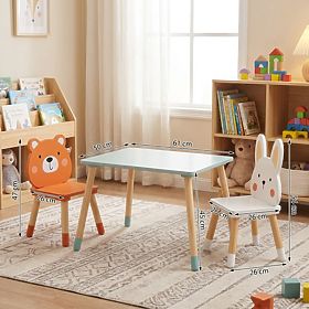 Detský stolček a stoličky Ourbaby - Hraví kamaráti z lesa, Ourbaby®
