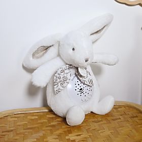 Doudou Hracia skrinka s projekciou Zajačik biely