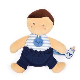 Doudou Jolijou Bábika 18 cm modrá, Doudou Jolijou Paris