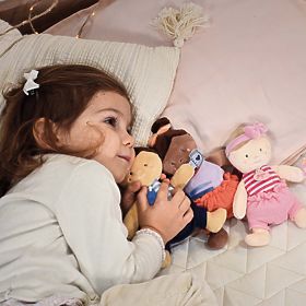 Doudou Jolijou Bábika 18 cm modrá, Doudou Jolijou Paris