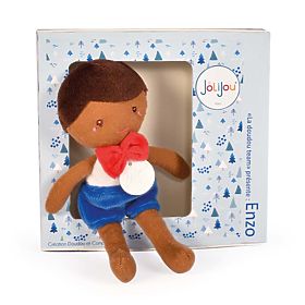 Doudou Jolijou Bábika Enzo 16 cm modrá, Doudou Jolijou Paris
