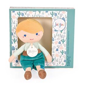 Doudou Jolijou Bábika Jules 16 cm zelená, Doudou Jolijou Paris