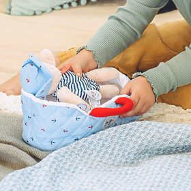 Doudou Jolijou Bábika v modrej prenosnej taške 20 cm, Doudou Jolijou Paris