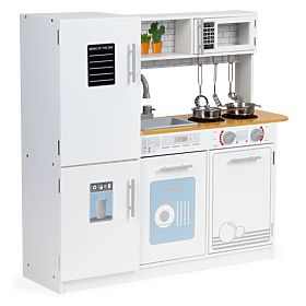Drevená kuchynka pre deti LED svetlo + hrnce ECOTOYS, EcoToys