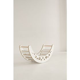 Drevená Montessori hojdačka MOON L - biela, baby wood