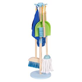 Drevená upratovacia sada pre deti mop metla s lopatkou 7 prvkov ECOTOYS, EcoToys