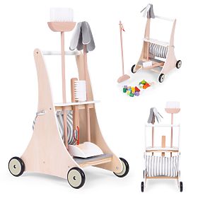 Drevená upratovacia sada vozík ECOTOYS, EcoToys