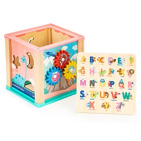 Drevená vzdelávacia kocka, triedič mula ECOTOYS