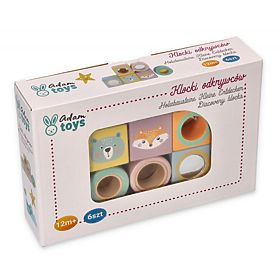 Drevené kocky pre malých objaviteľov do ruky, AdamToys