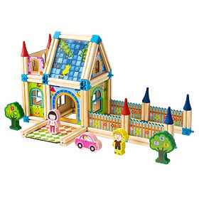Drevené konštrukčné kocky stavba domčeka 6v1 ECOTOYS