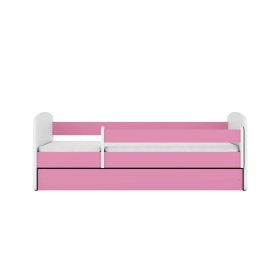 OURBABY detská posteľ so zábranou - ružová a biela
