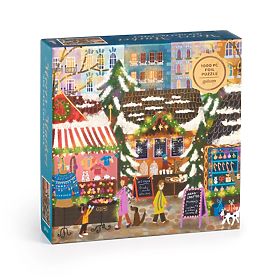 Galison Fóliové puzzle Joy Laforme Vianočné trhy 1000 dielikov, Galison